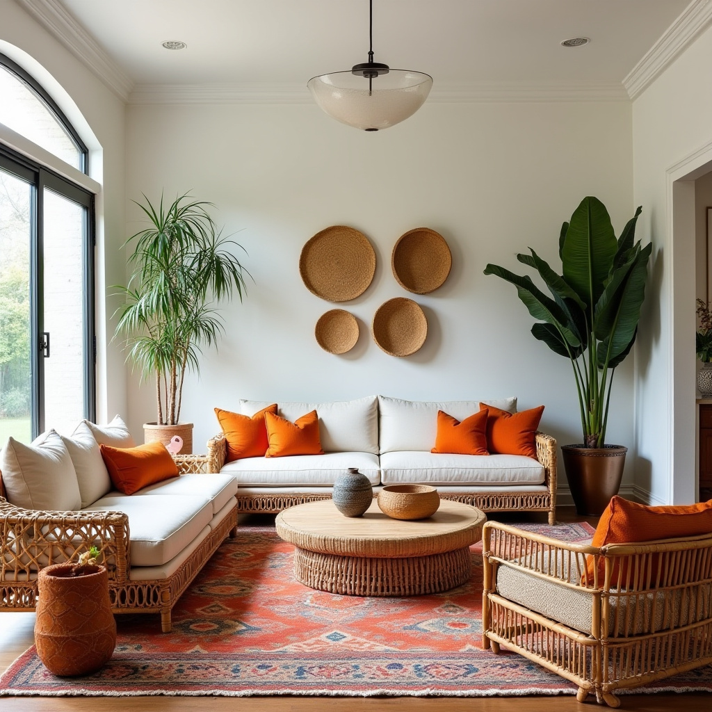 minimalist boho living room 36