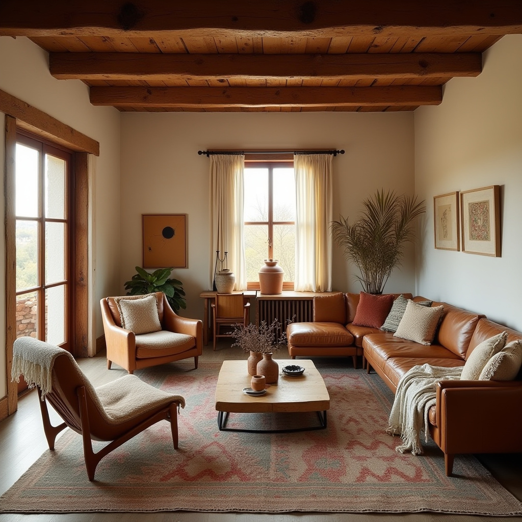 minimalist boho living room 38