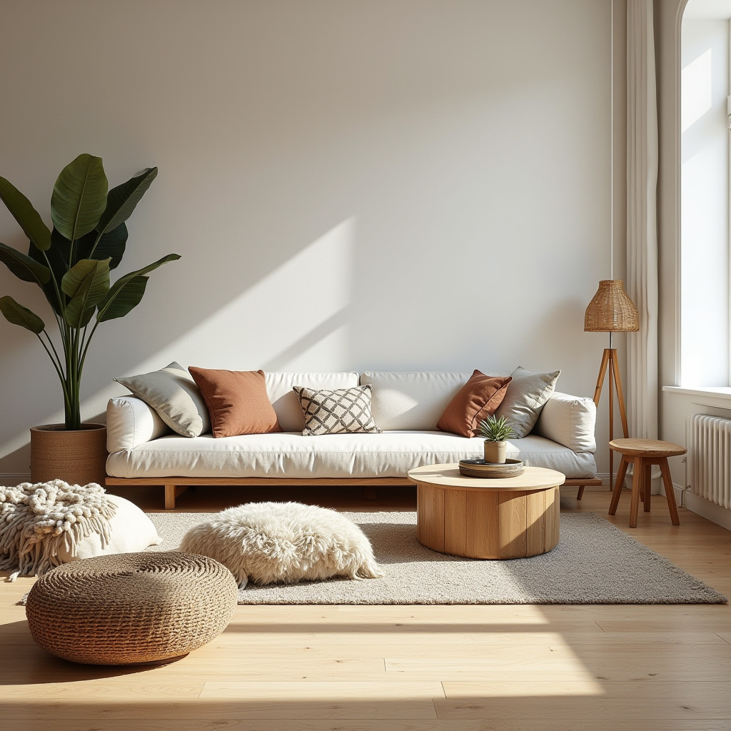 minimalist boho living room 6