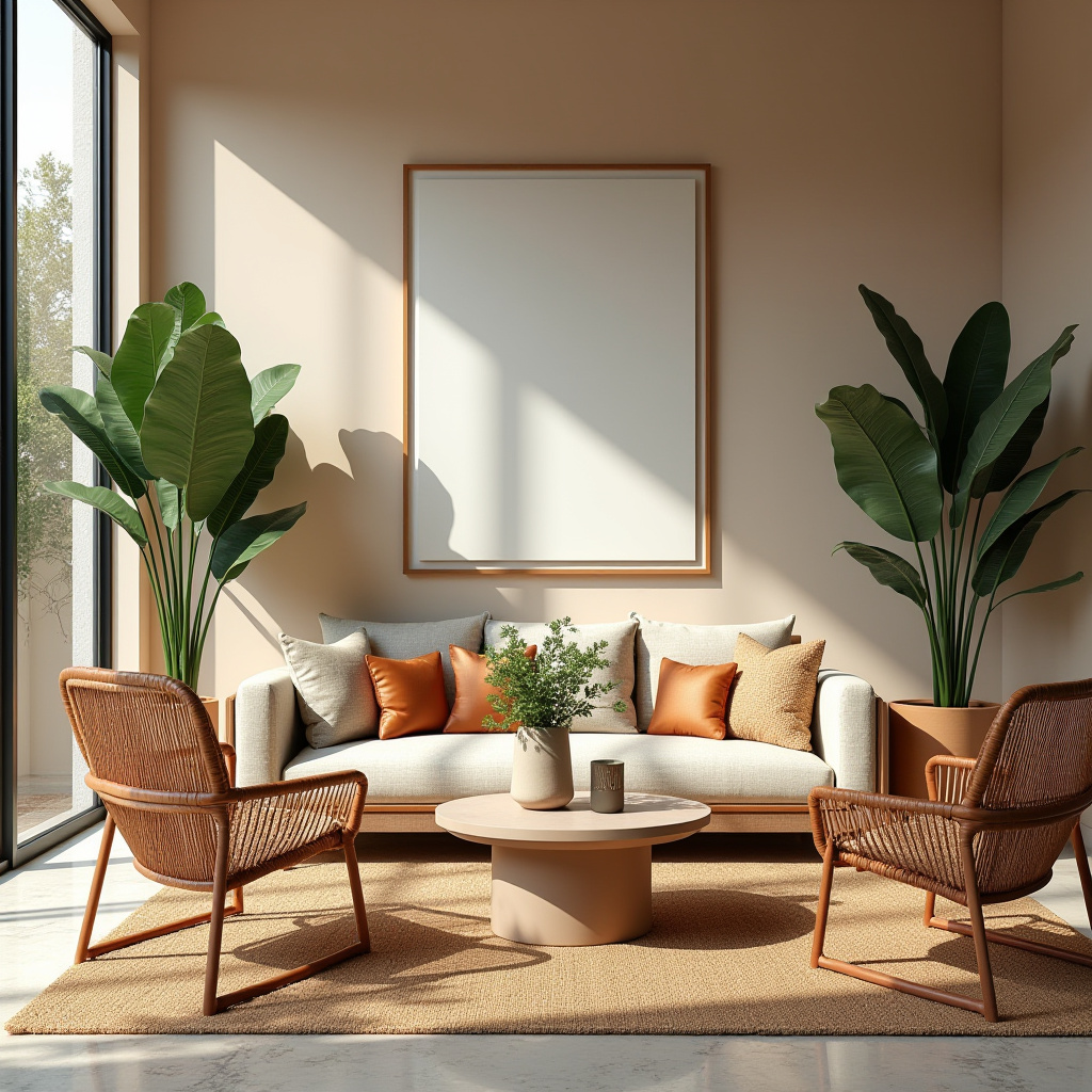 minimalist boho living room 7
