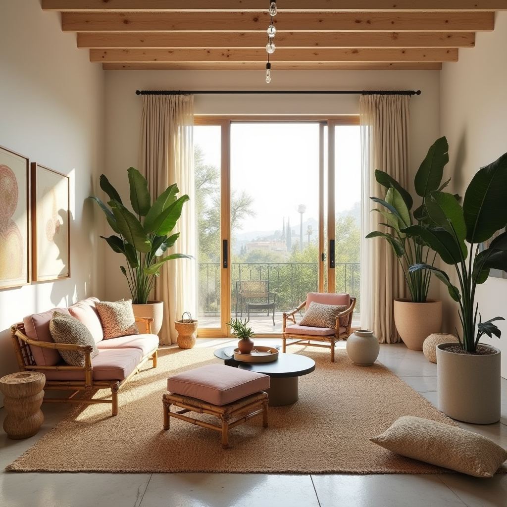 minimalist boho living room 8