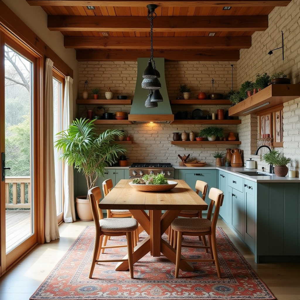 modern boho farmhouse kitchen 14