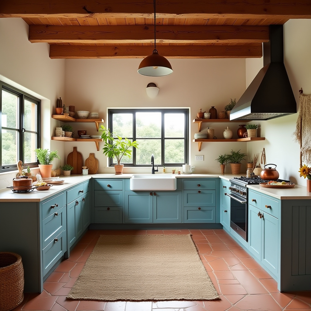 modern boho farmhouse kitchen 35