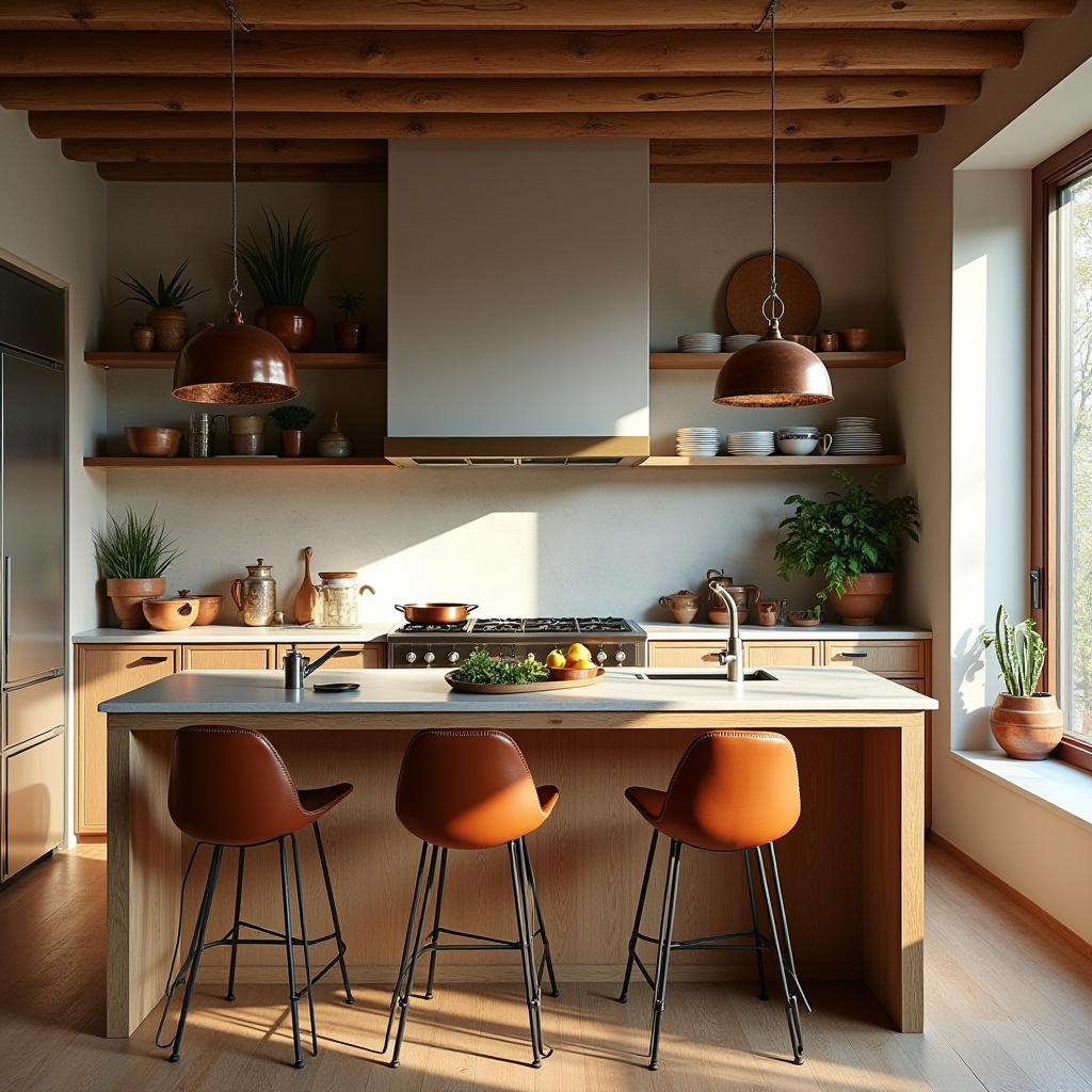 modern boho kitchen decor 21