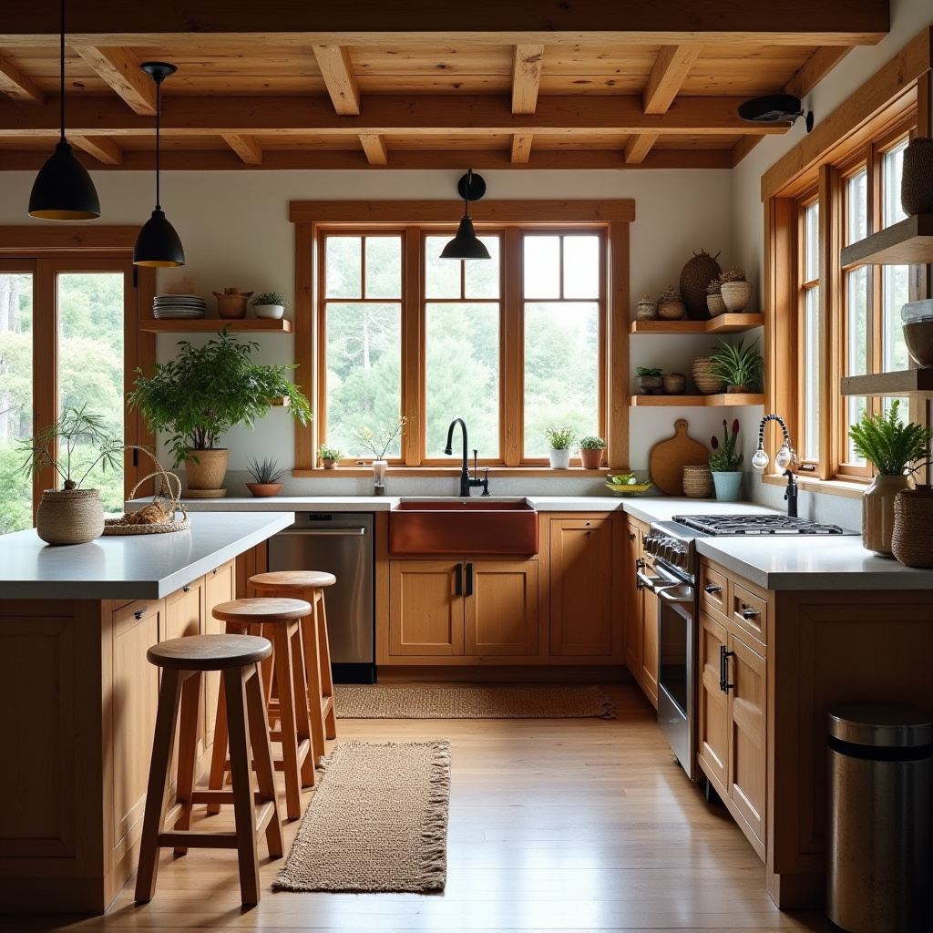 modern boho kitchen decor 38