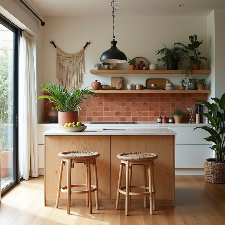 modern boho kitchen design 1