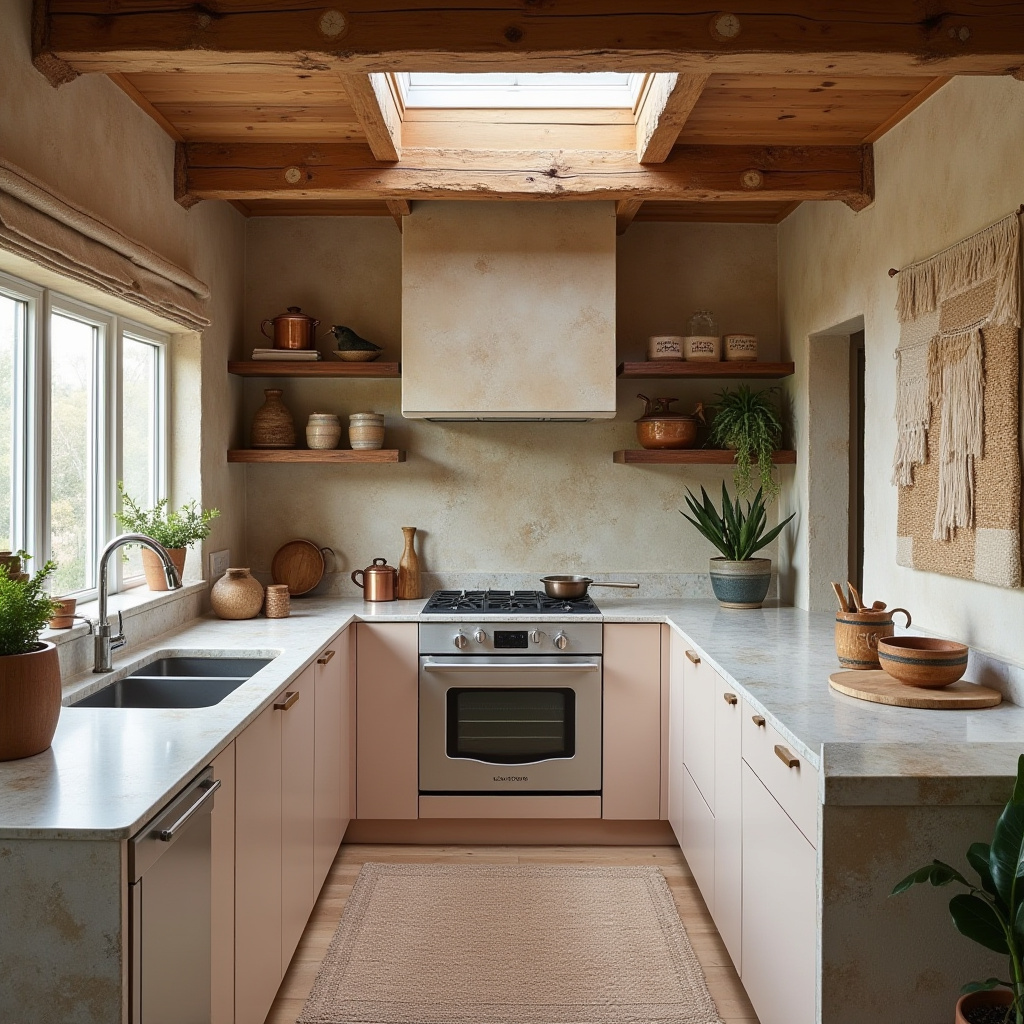 modern boho kitchen design 13