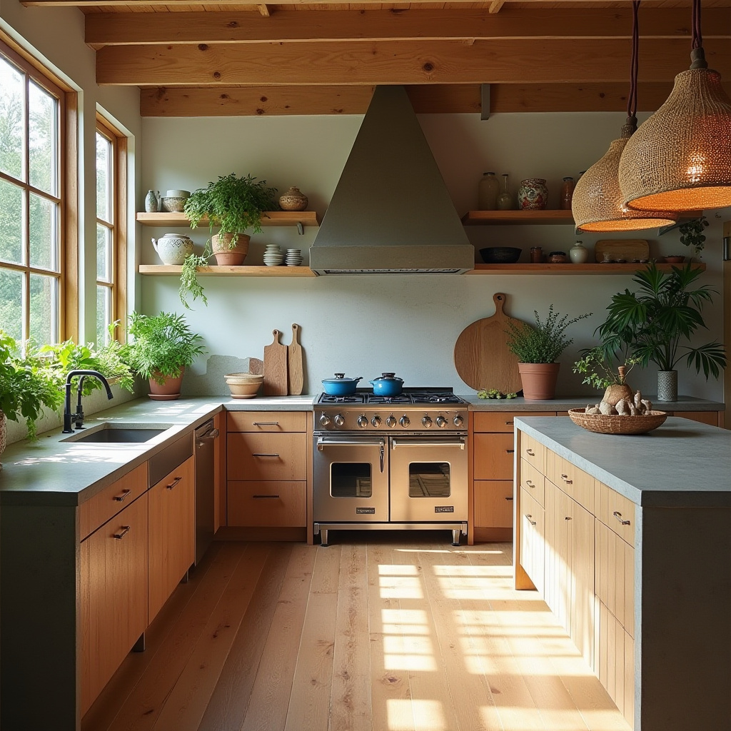 modern boho kitchen design 3