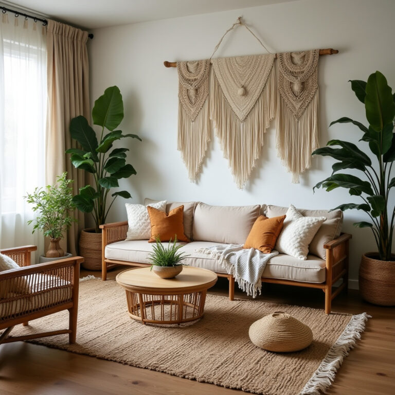 modern boho living room 1