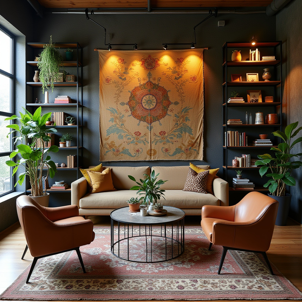 modern boho living room 12