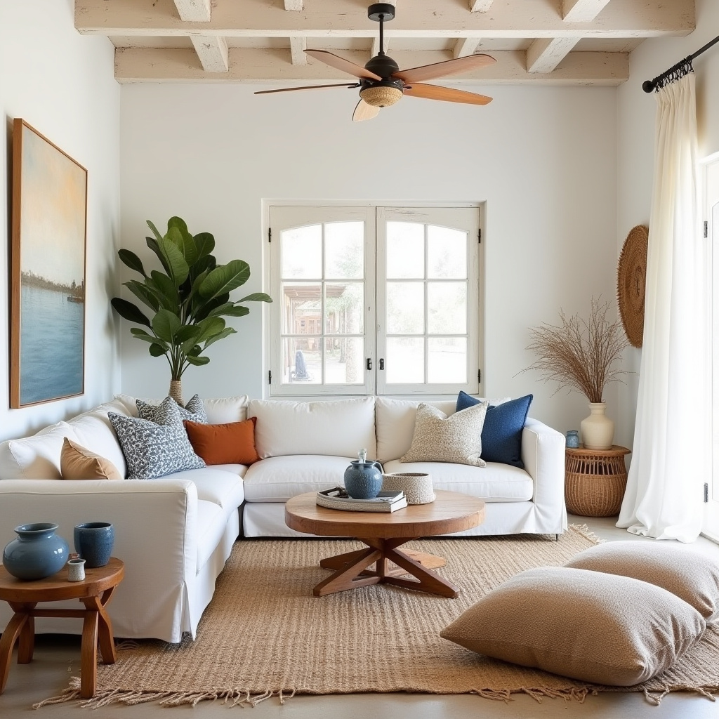 modern boho living room 14