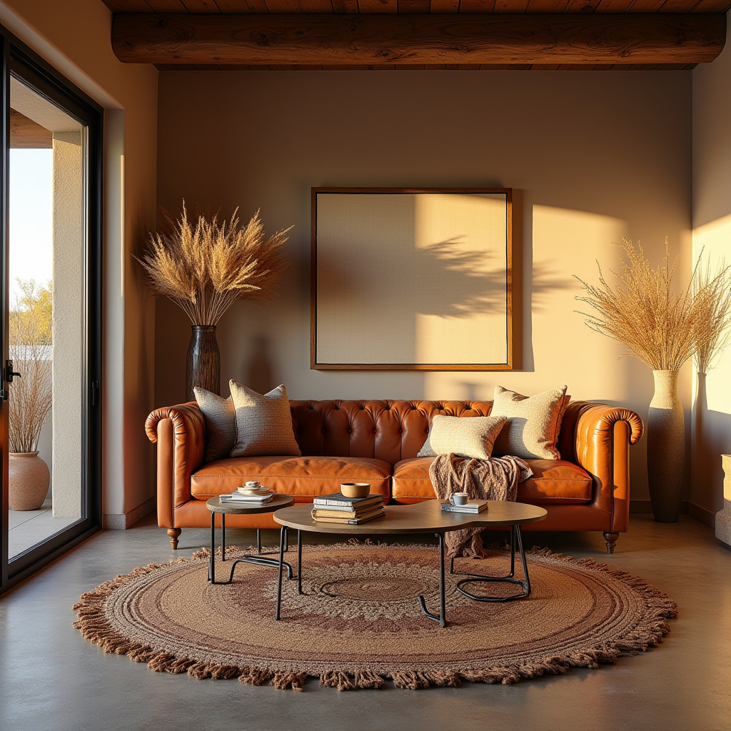 modern boho living room 17