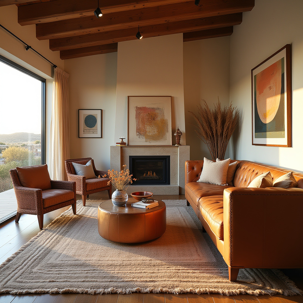 modern boho living room 18