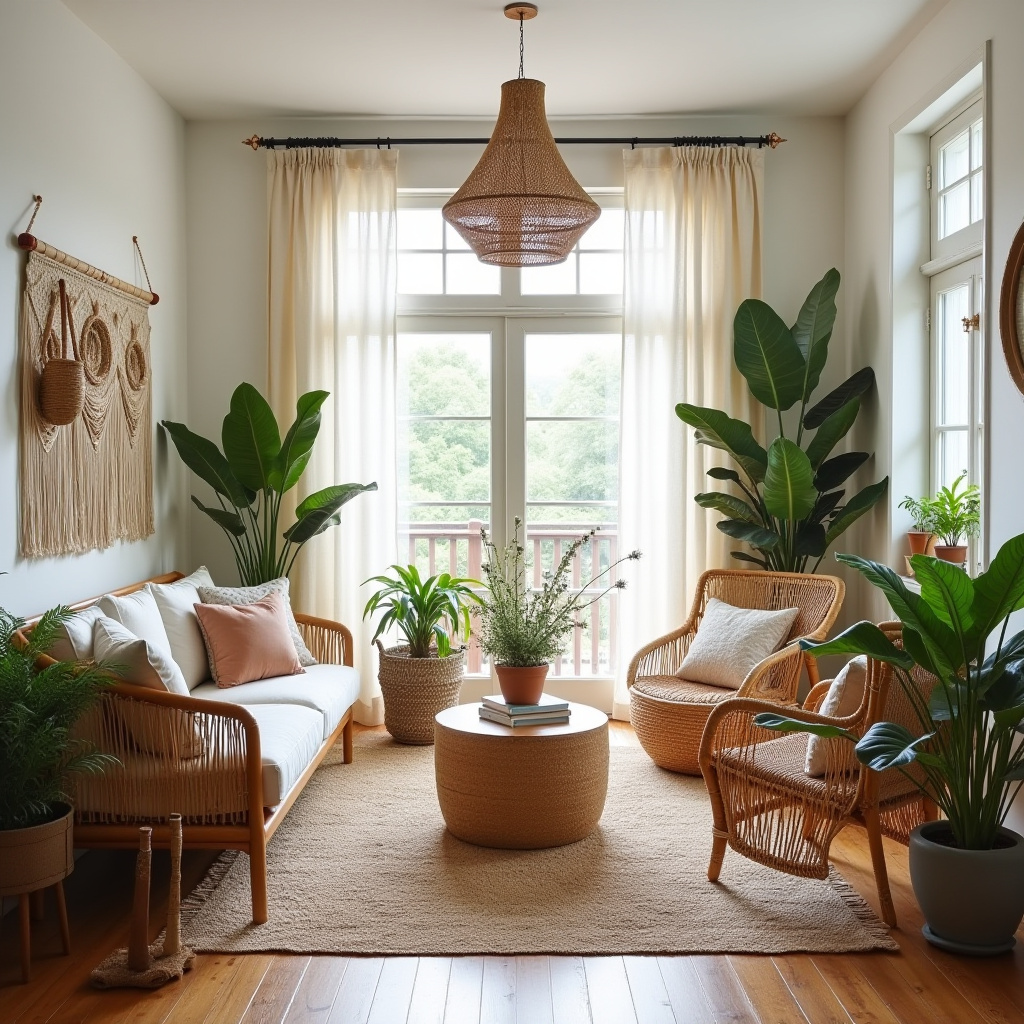 modern boho living room 2