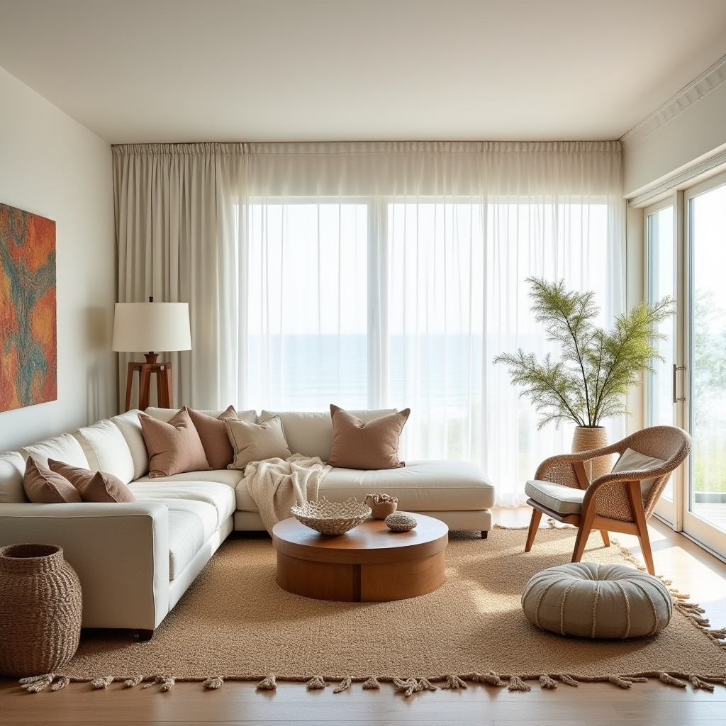 modern boho living room 23