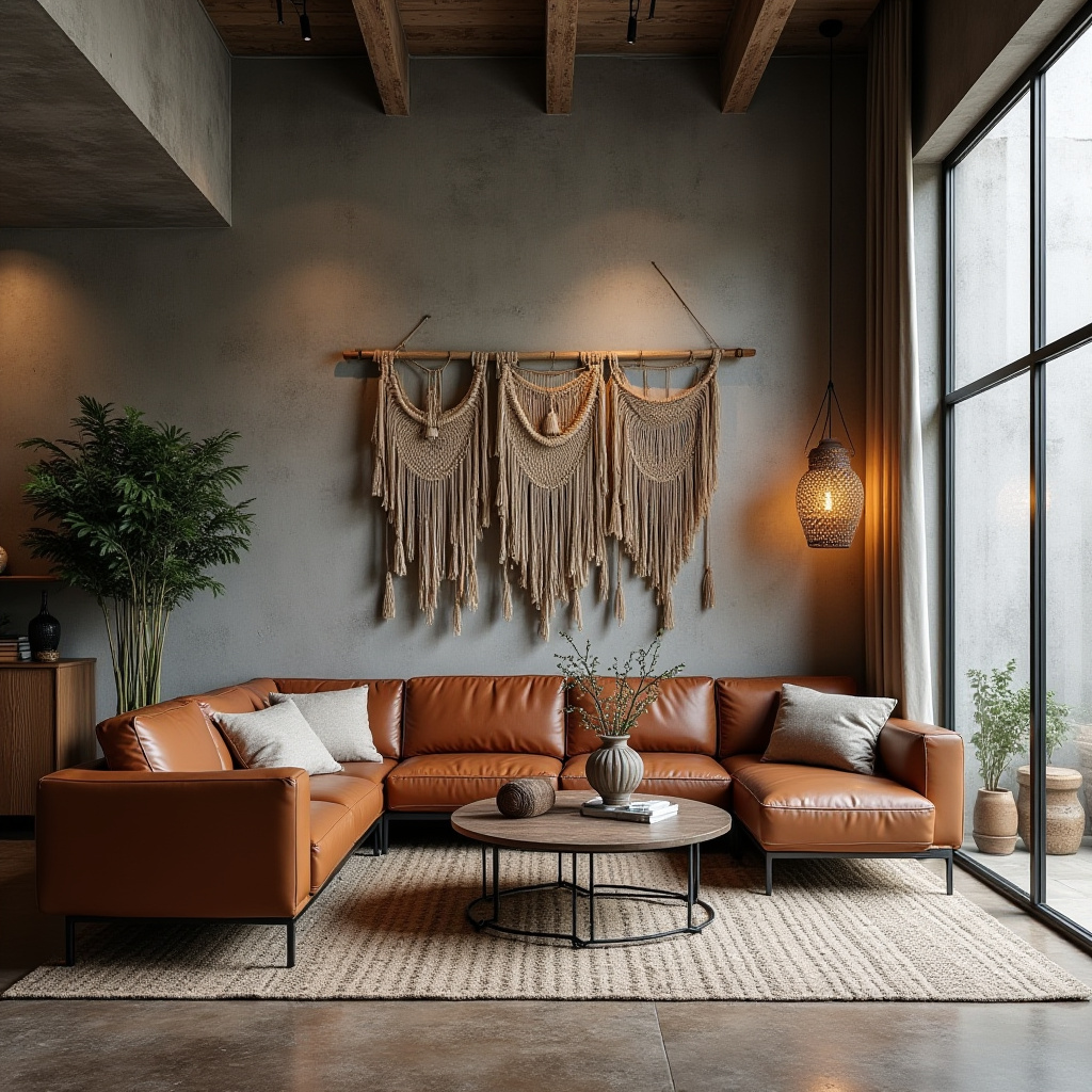 modern boho living room 34