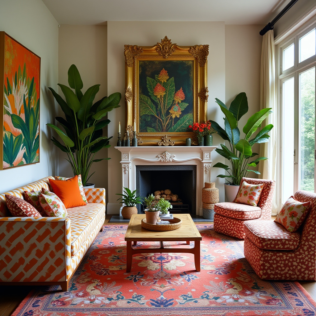 modern boho living room 35