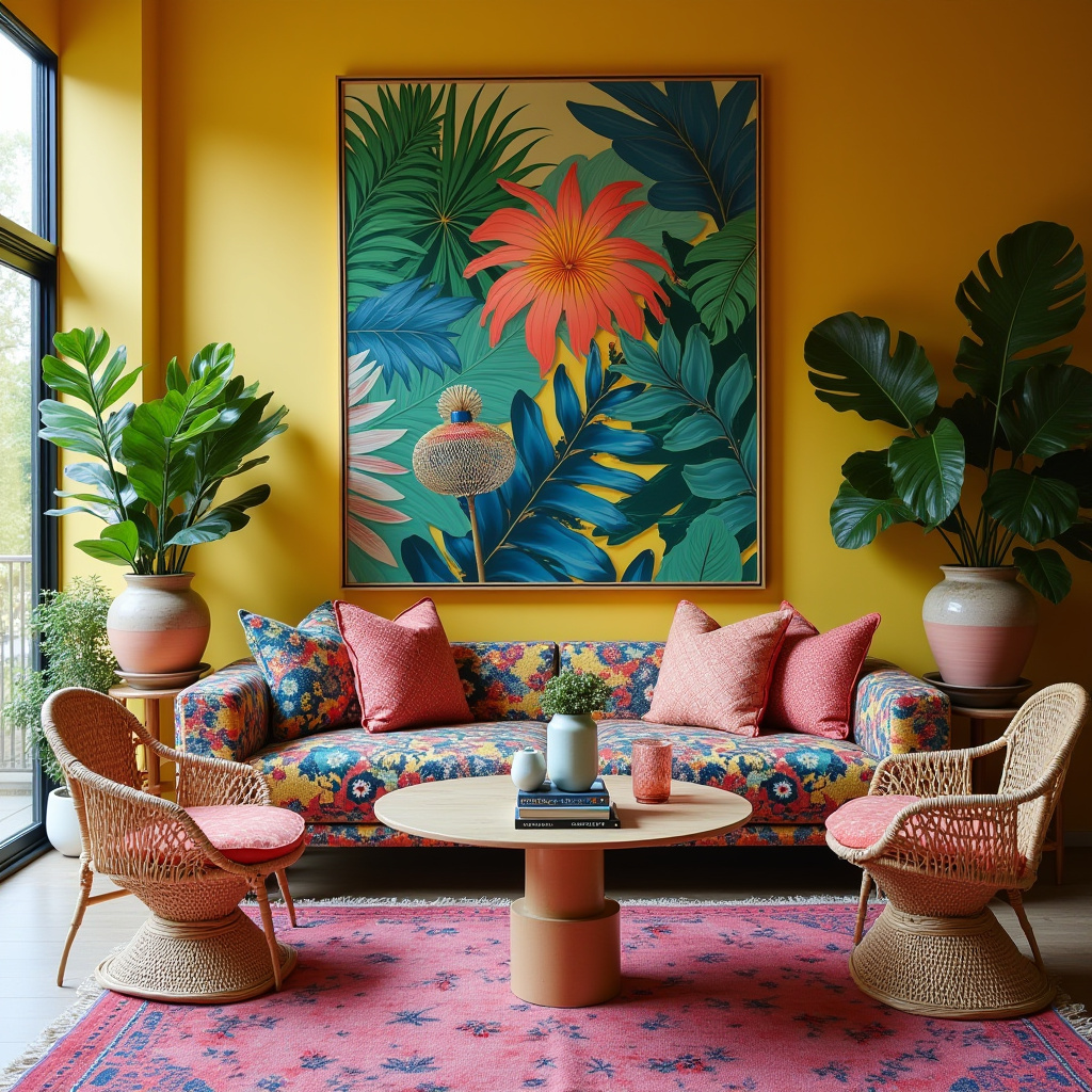 modern boho living room 36