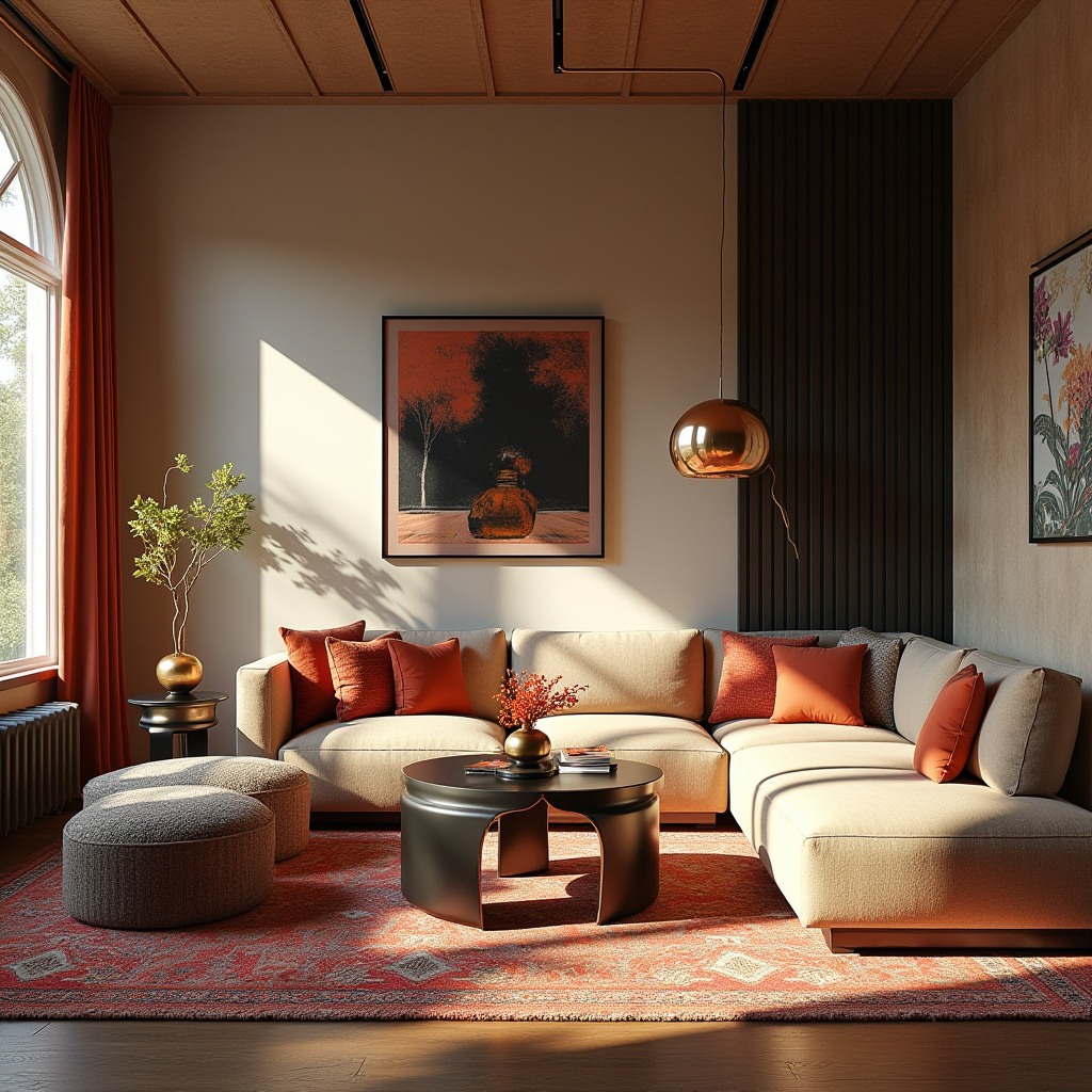 modern boho living room 39