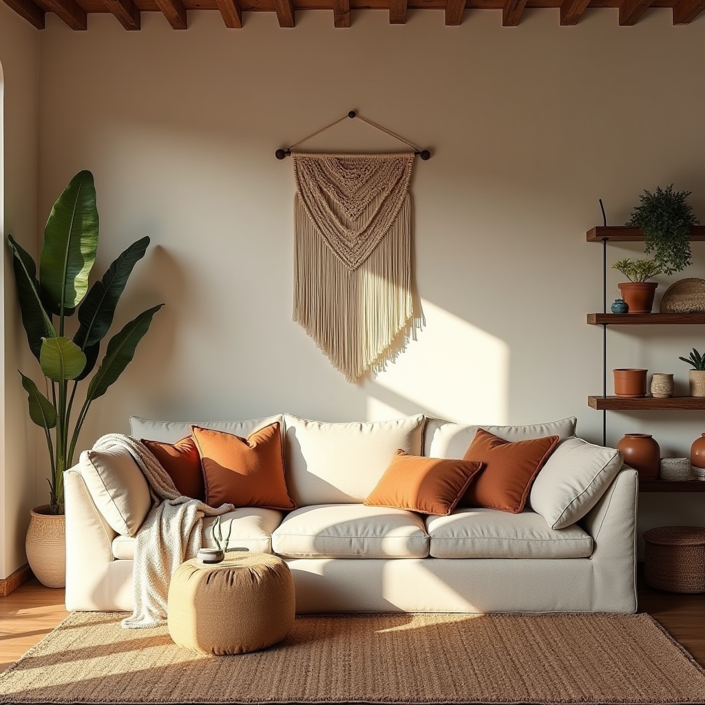 modern boho living room decor 13