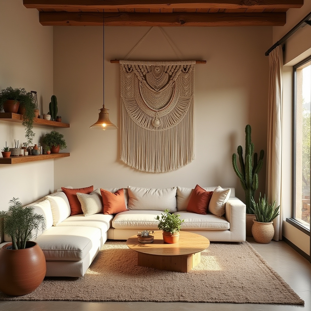 modern boho living room decor 14