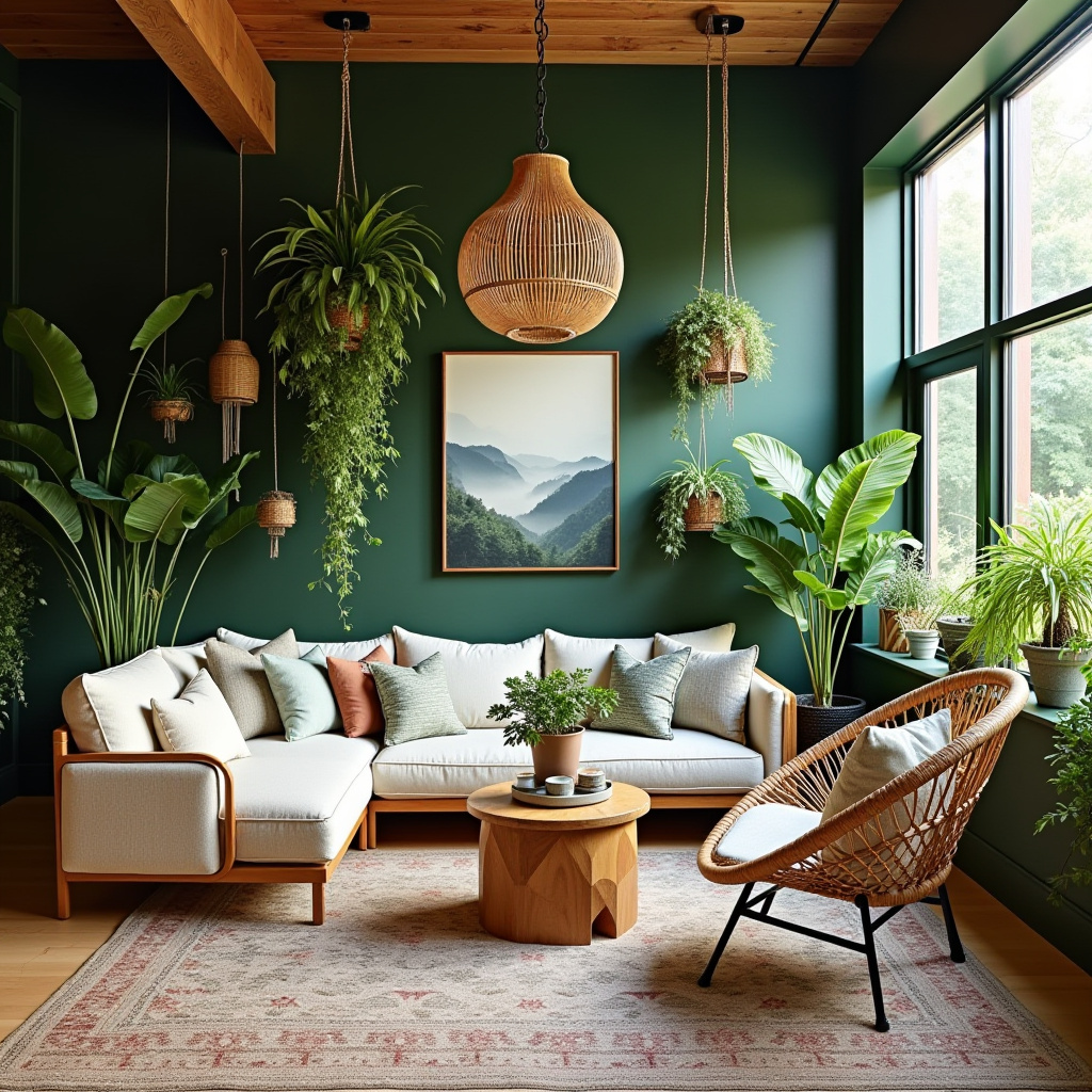 modern boho living room decor 18