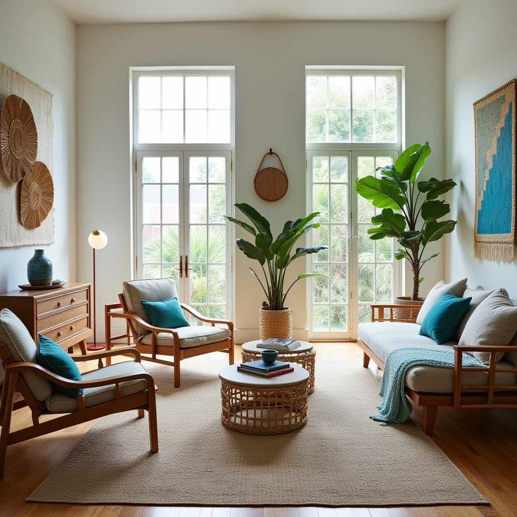 modern boho living room decor 22