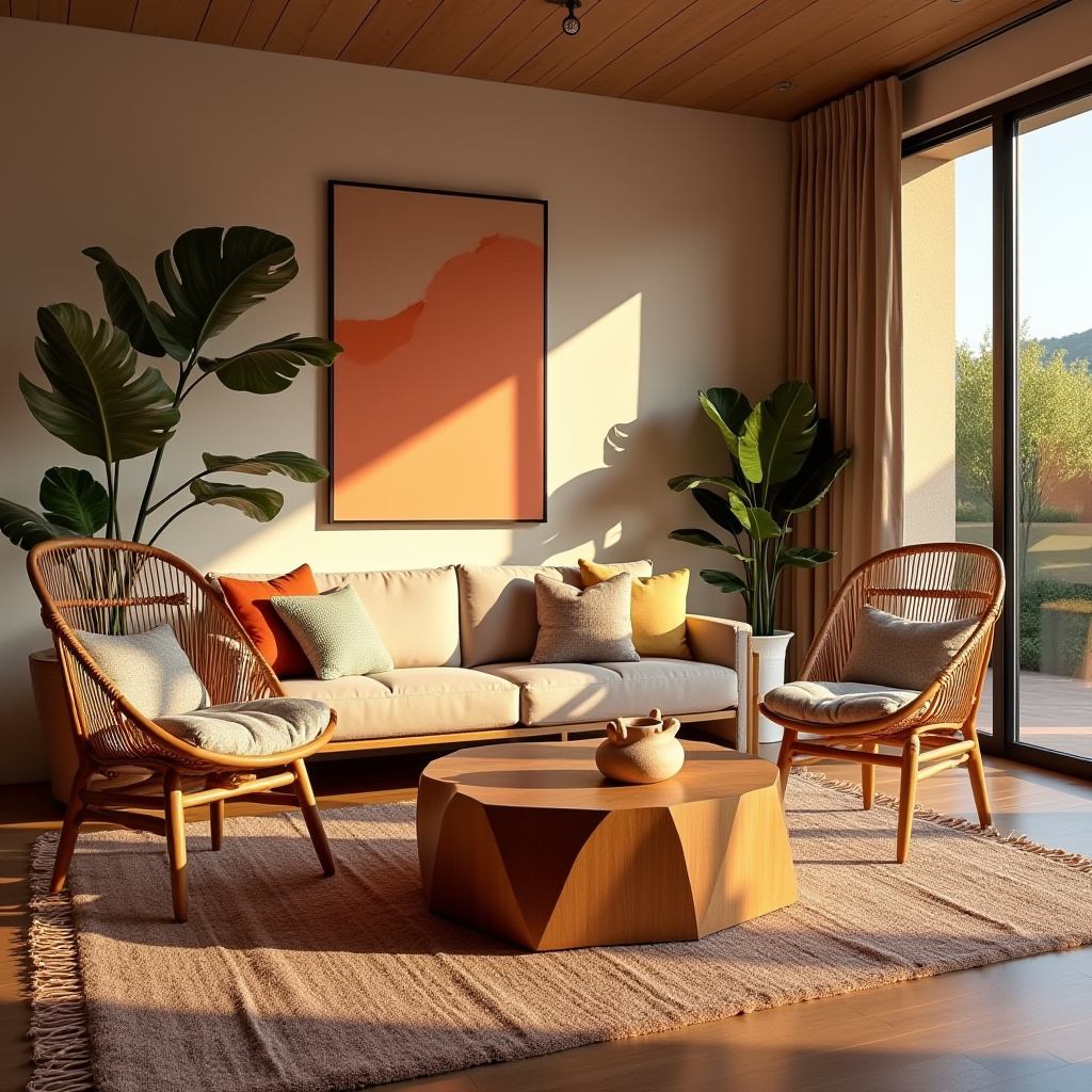 modern boho living room decor 27