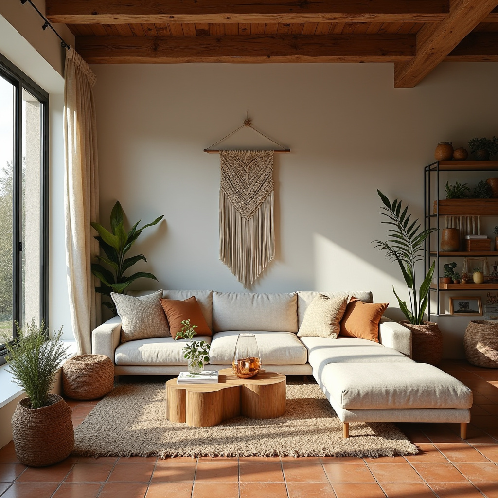 modern boho living room decor 29