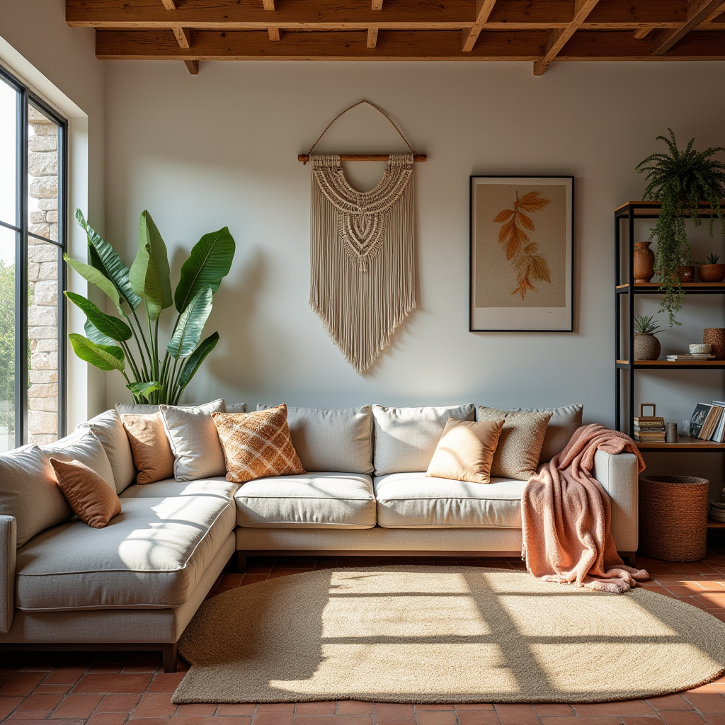 modern boho living room decor 30