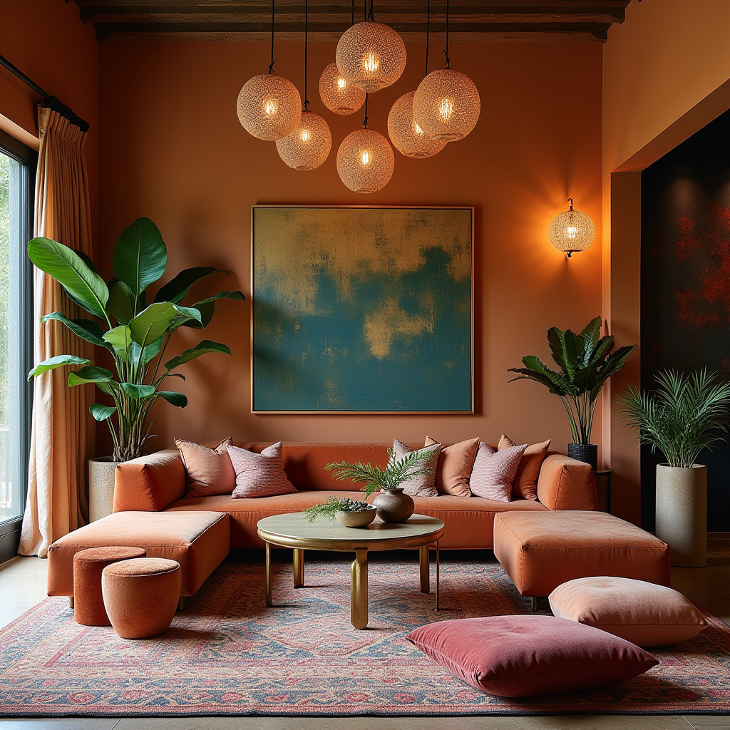 modern boho living room decor 39