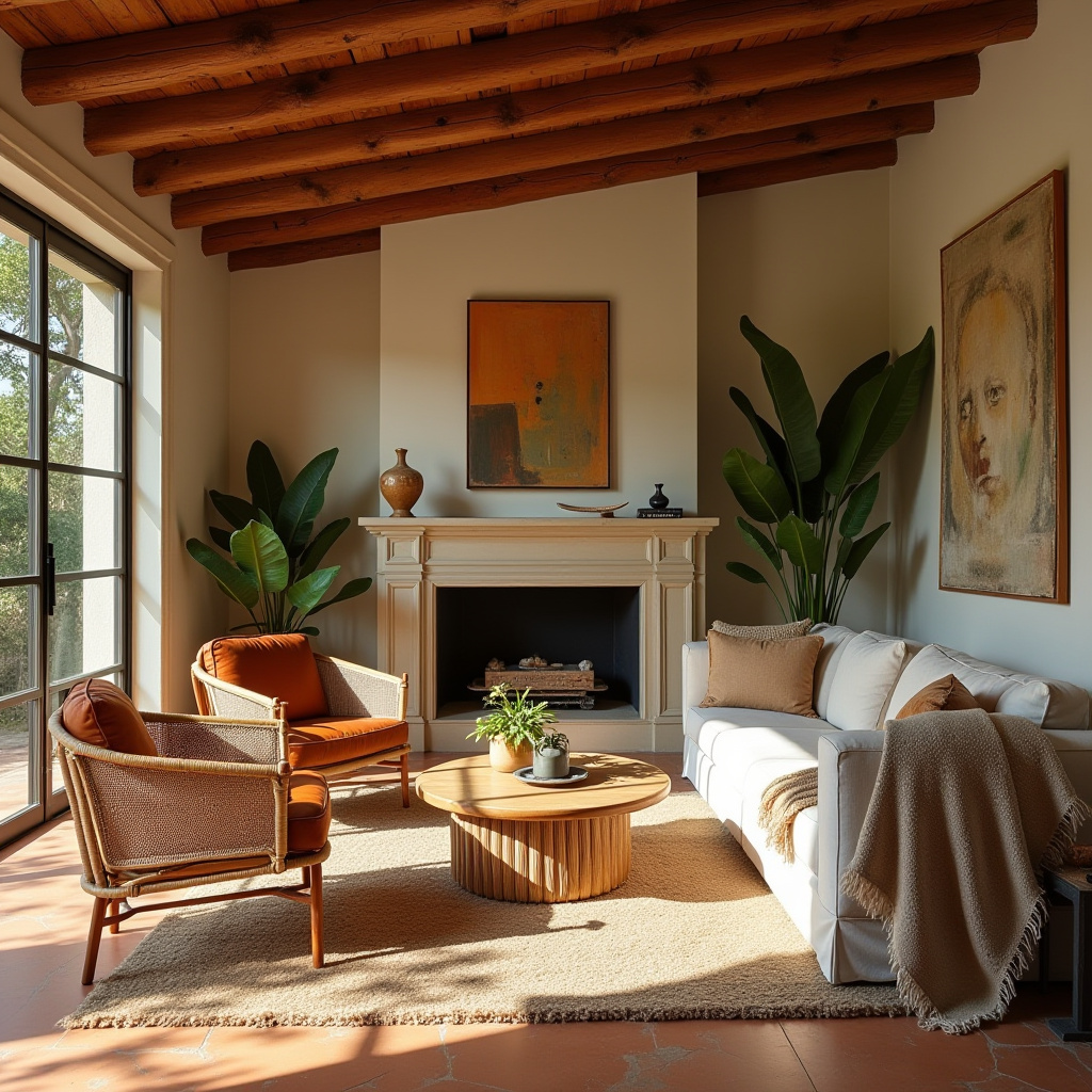 modern boho living room decor 4