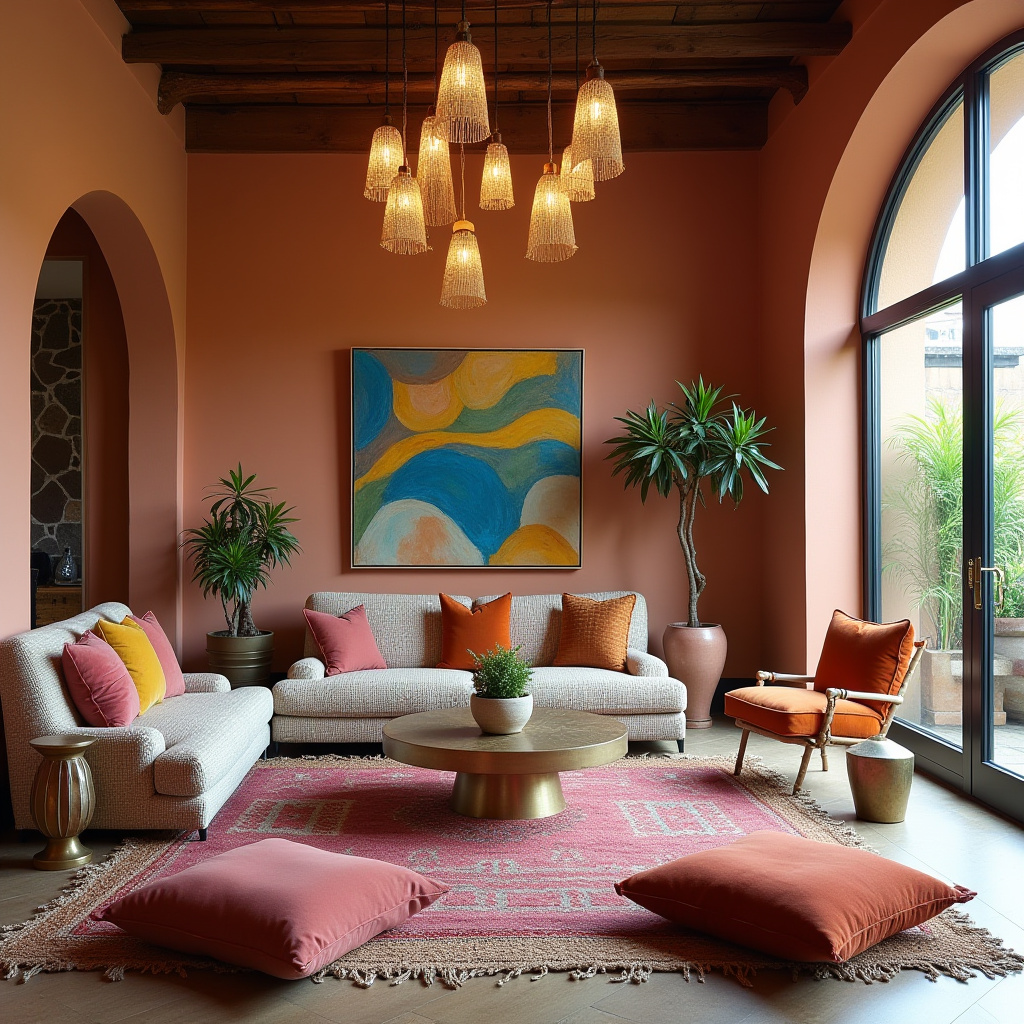 modern boho living room decor 40