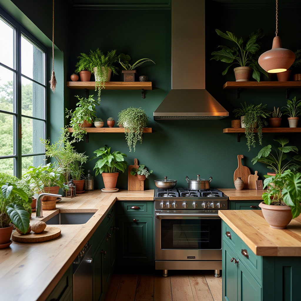 moody boho kitchen 38