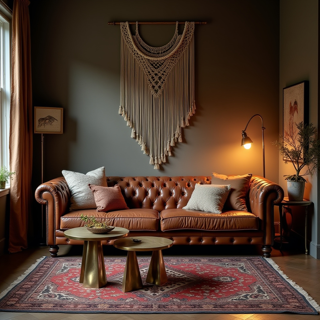 moody boho living room 11