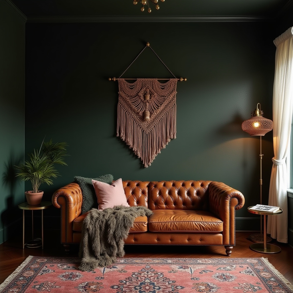 moody boho living room 12