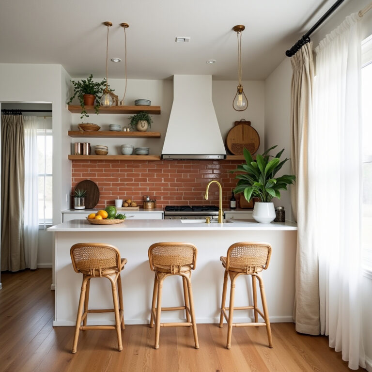 neutral boho kitchen 1