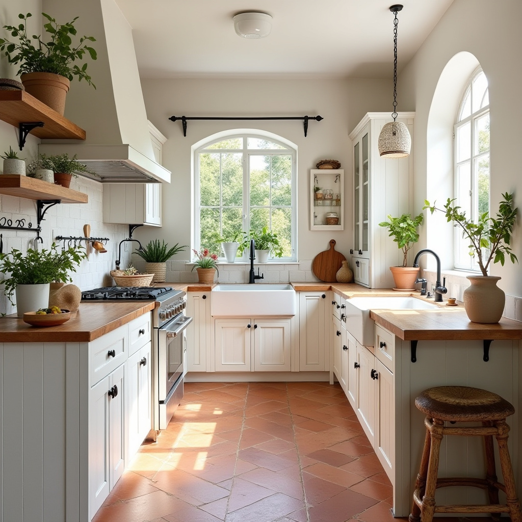 neutral boho kitchen 15