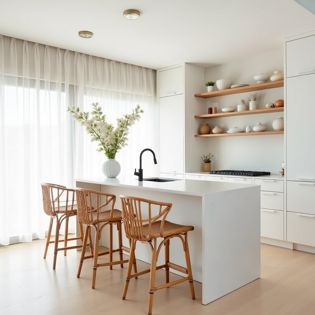neutral boho kitchen 18