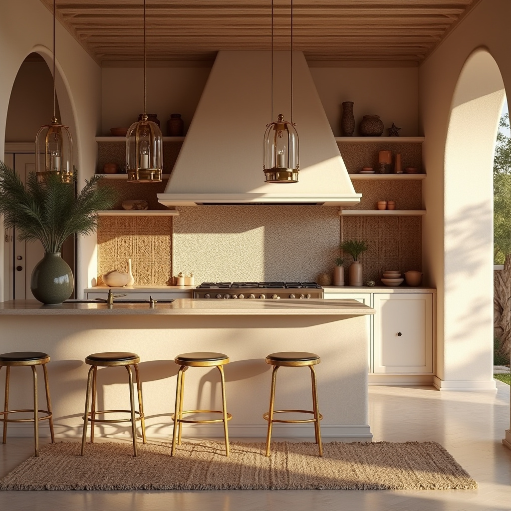 neutral boho kitchen 19