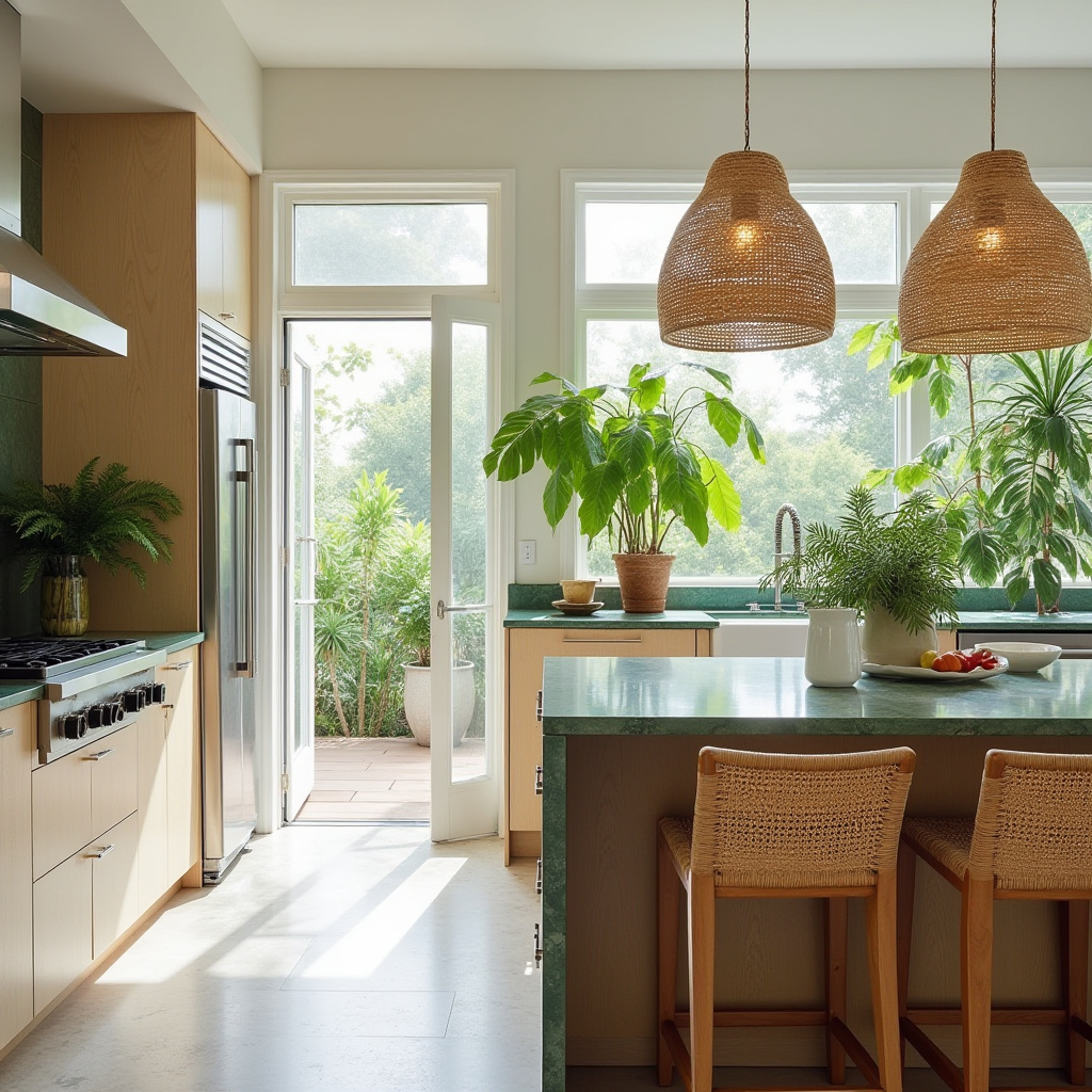 neutral boho kitchen 37