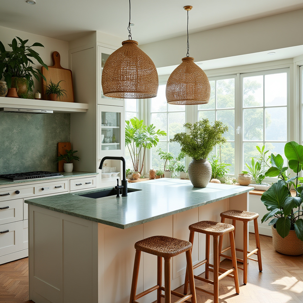 neutral boho kitchen 38