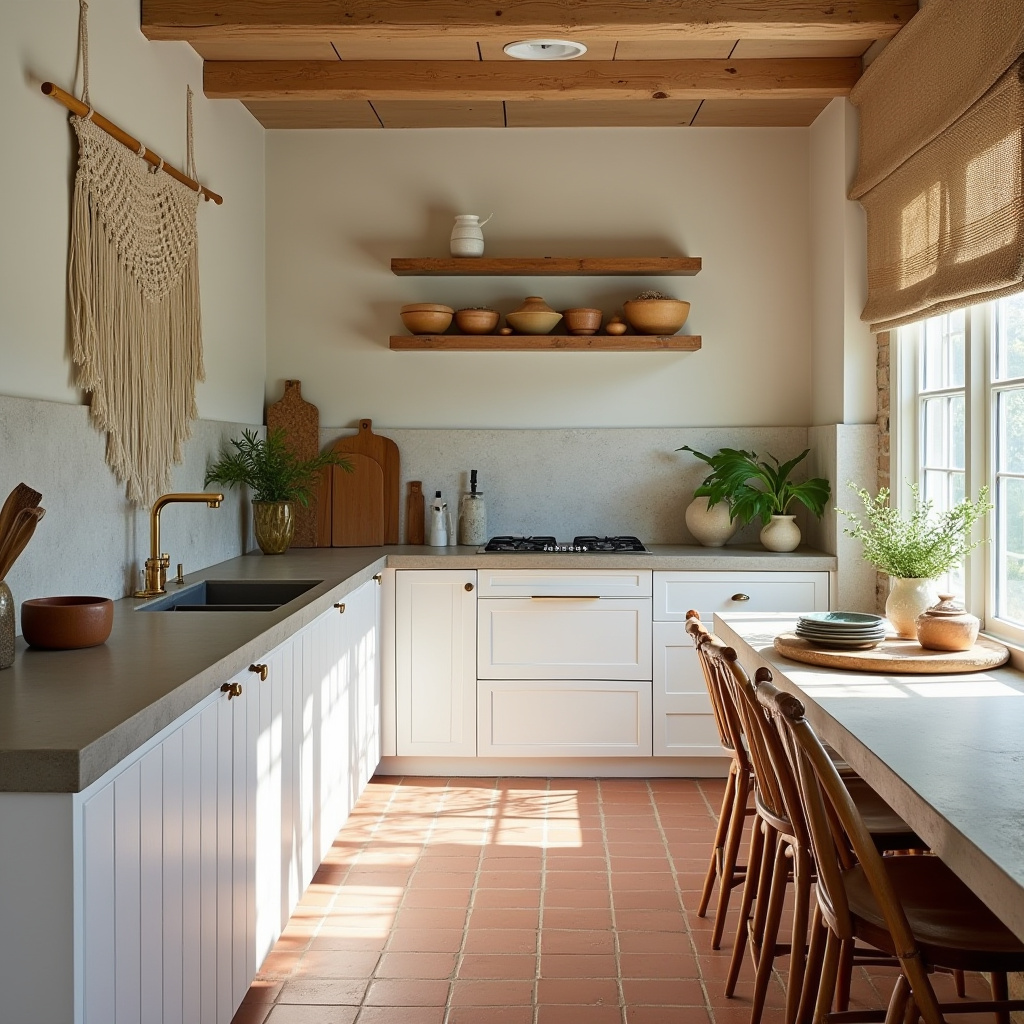 neutral boho kitchen 4