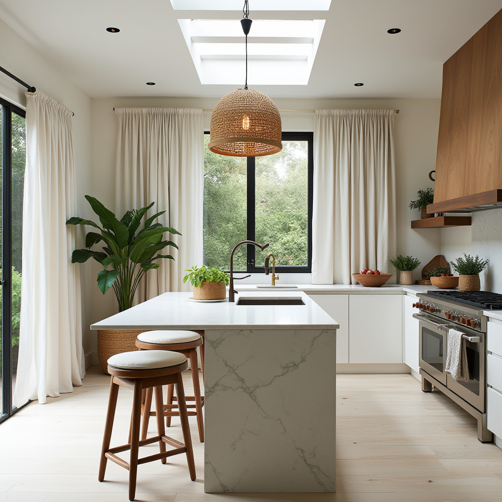 neutral boho kitchen 9