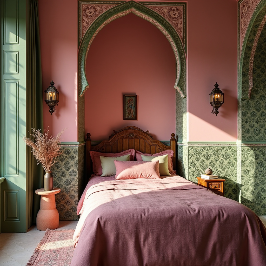 pink boho bedroom 16