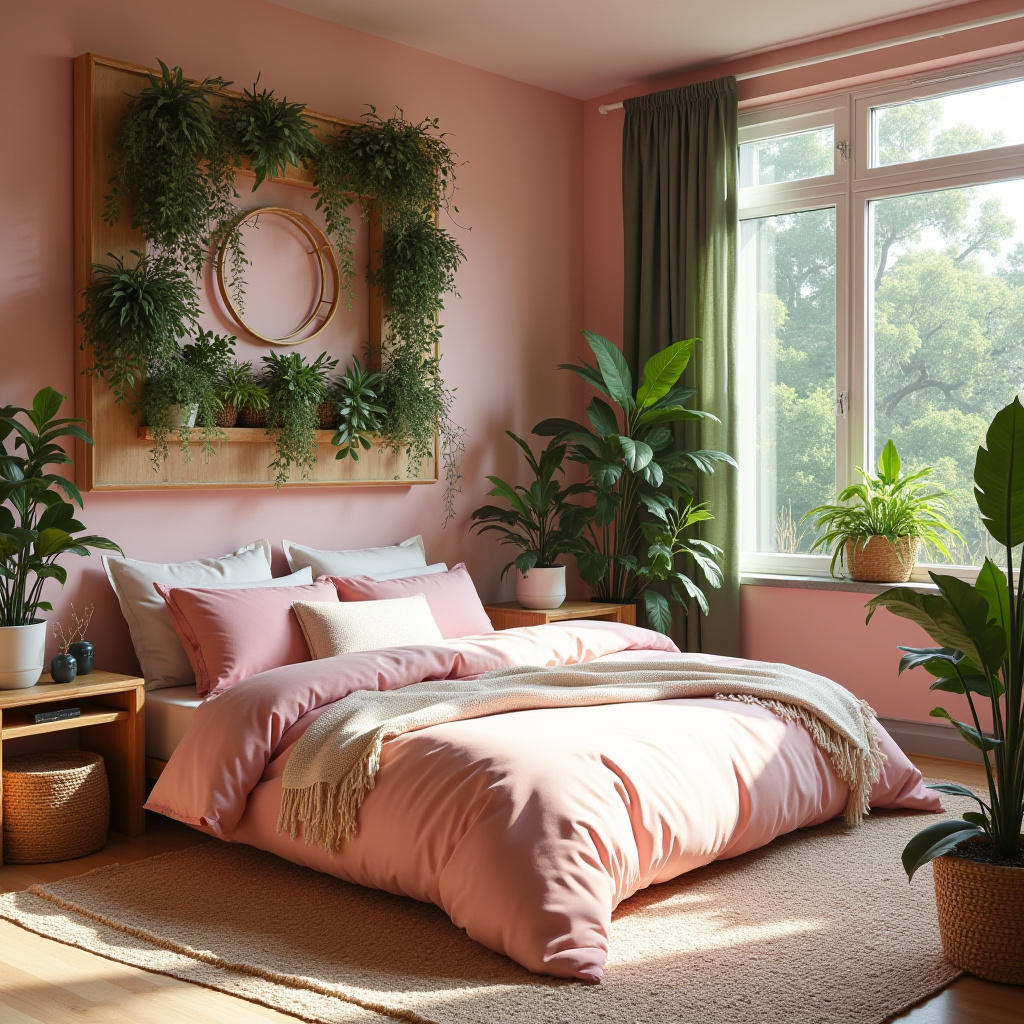 pink boho bedroom 22