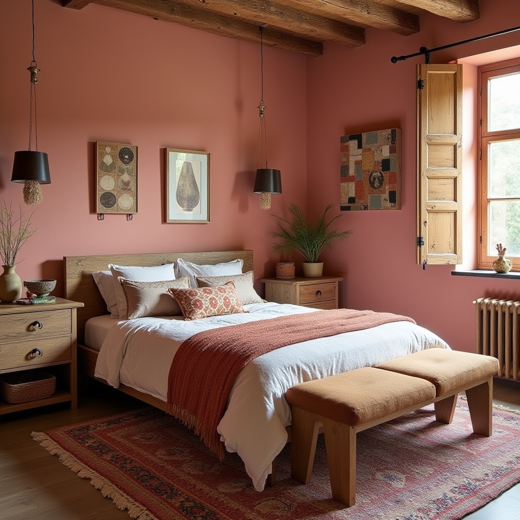 pink boho bedroom 25