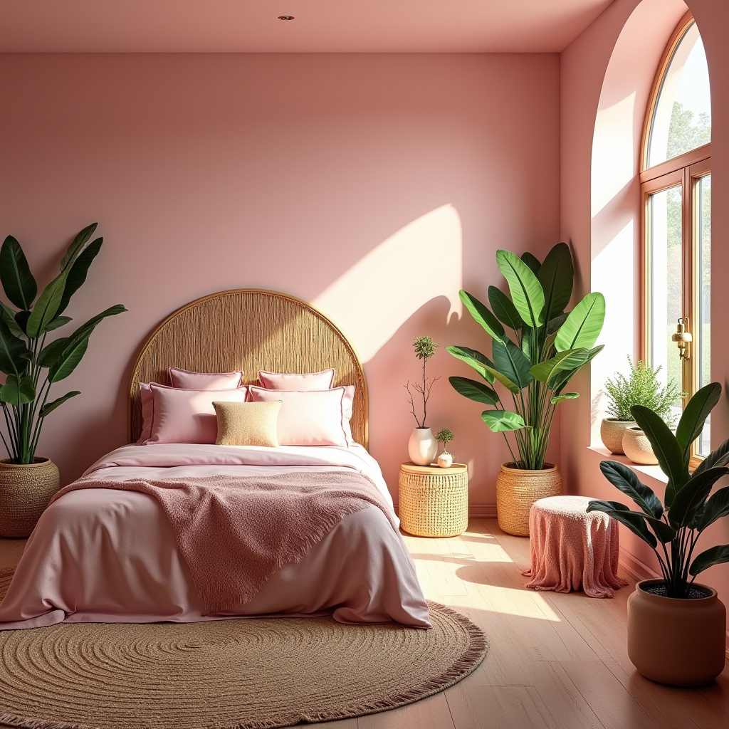 pink boho bedroom 29