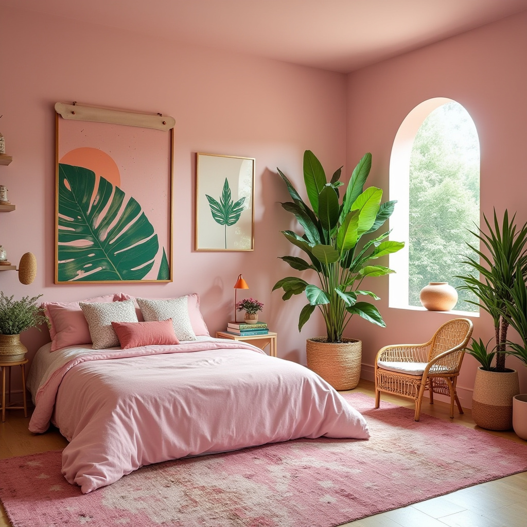 pink boho bedroom 30