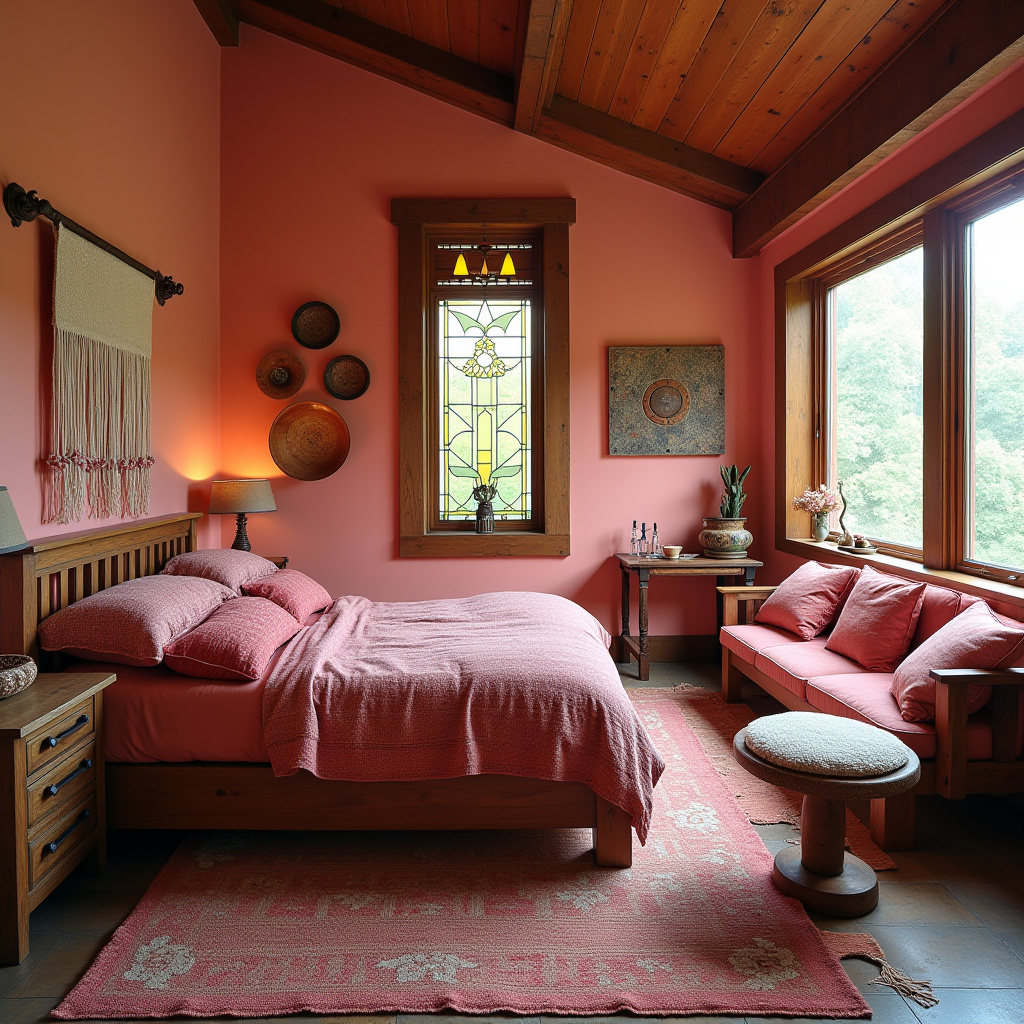 pink boho bedroom 37